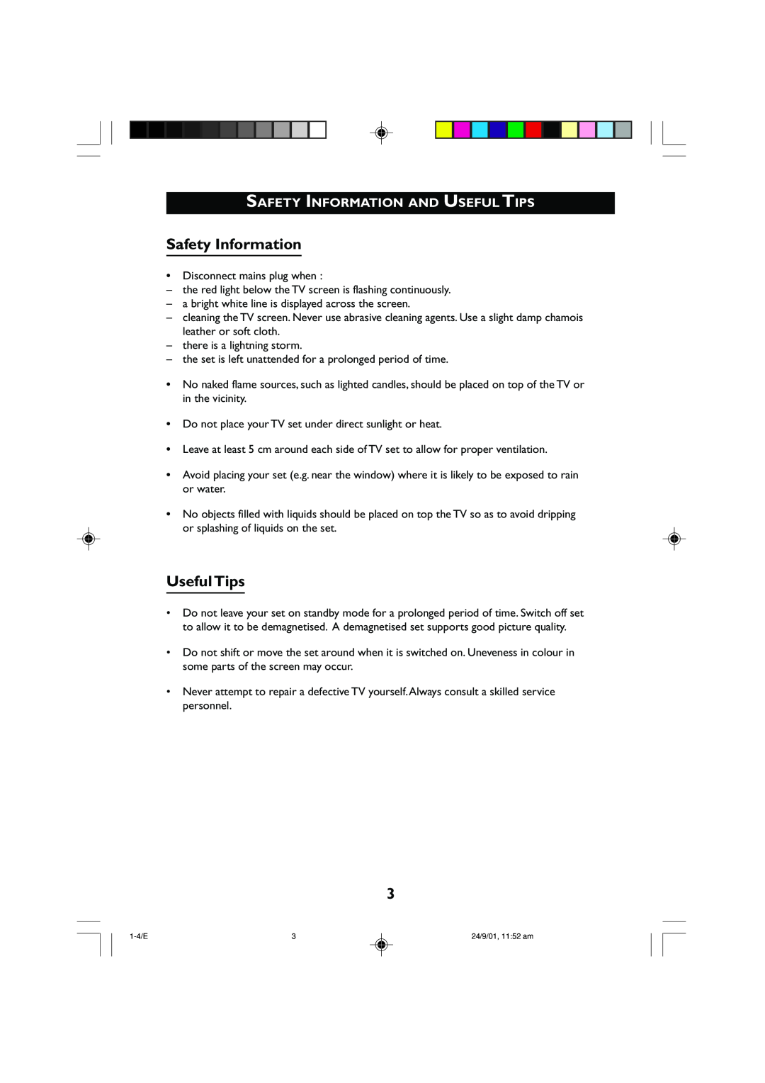 Univex 29PT2252, 25PT2252 manual Safety Information And Useful Tips 