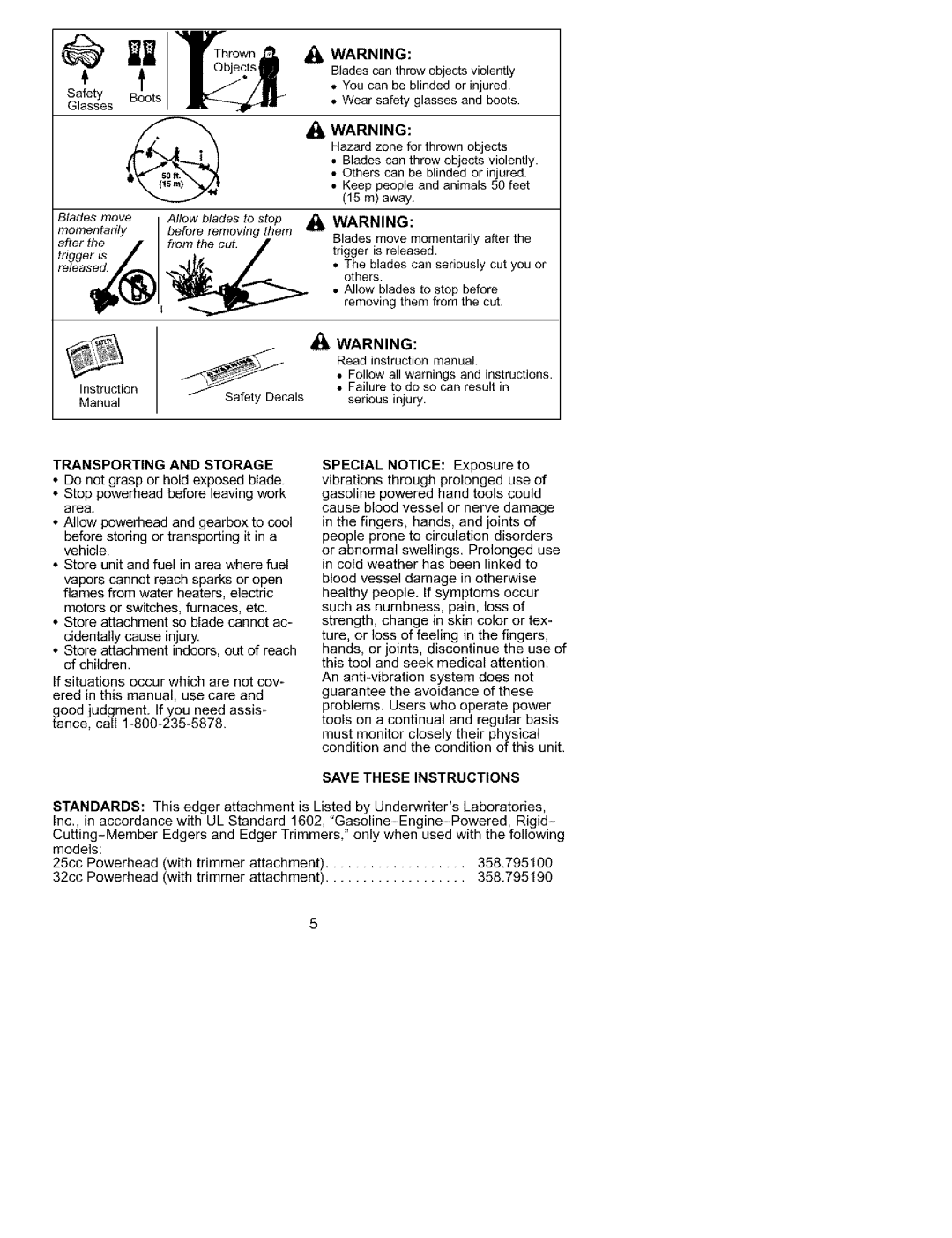 Univex 358.792400 instruction manual Lk Warning, Transporting and Storage 