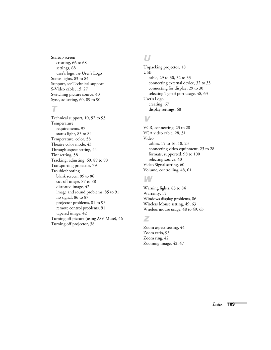 Univex 700 manual 109 