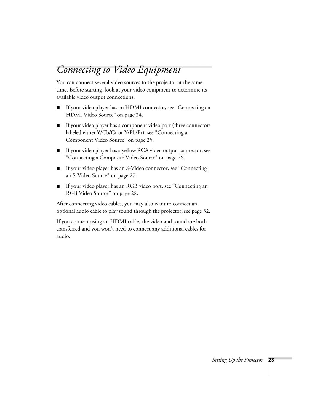 Univex 700 manual Connecting to Video Equipment 