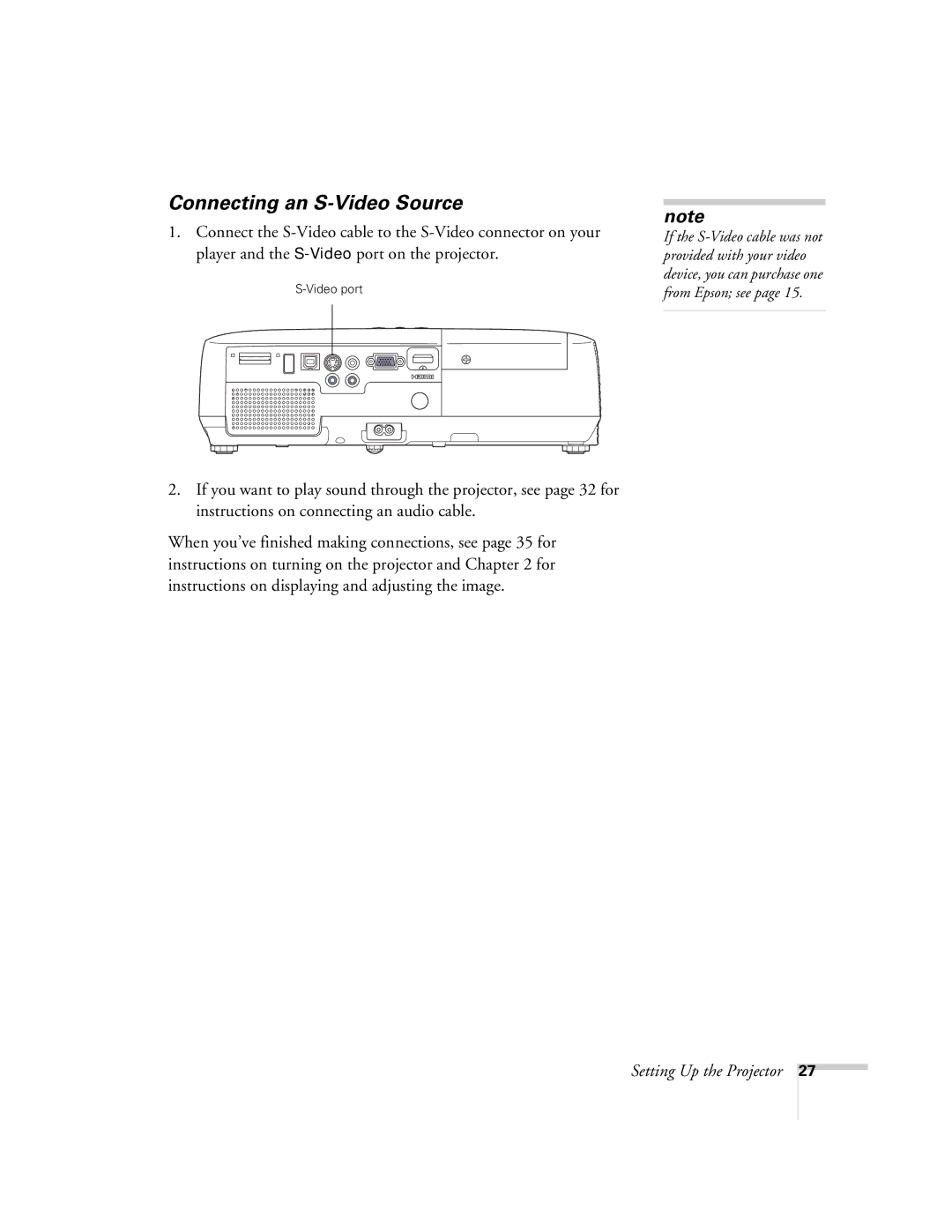 Univex 700 manual Connecting an S-Video Source 