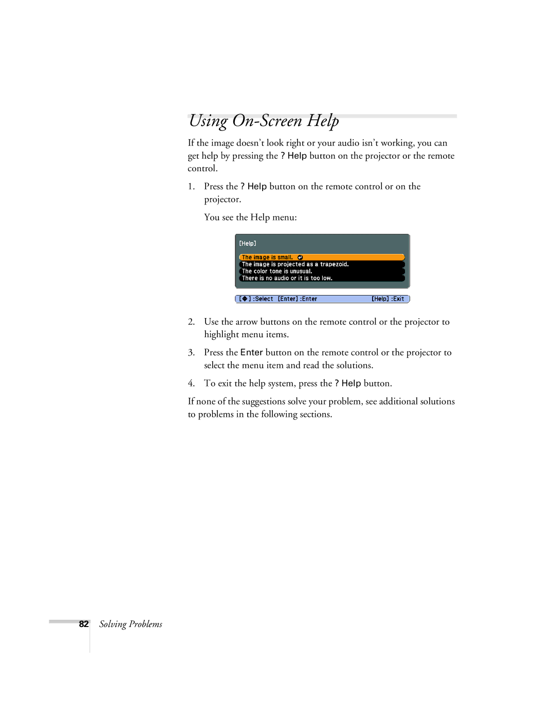 Univex 700 manual Using On-Screen Help 