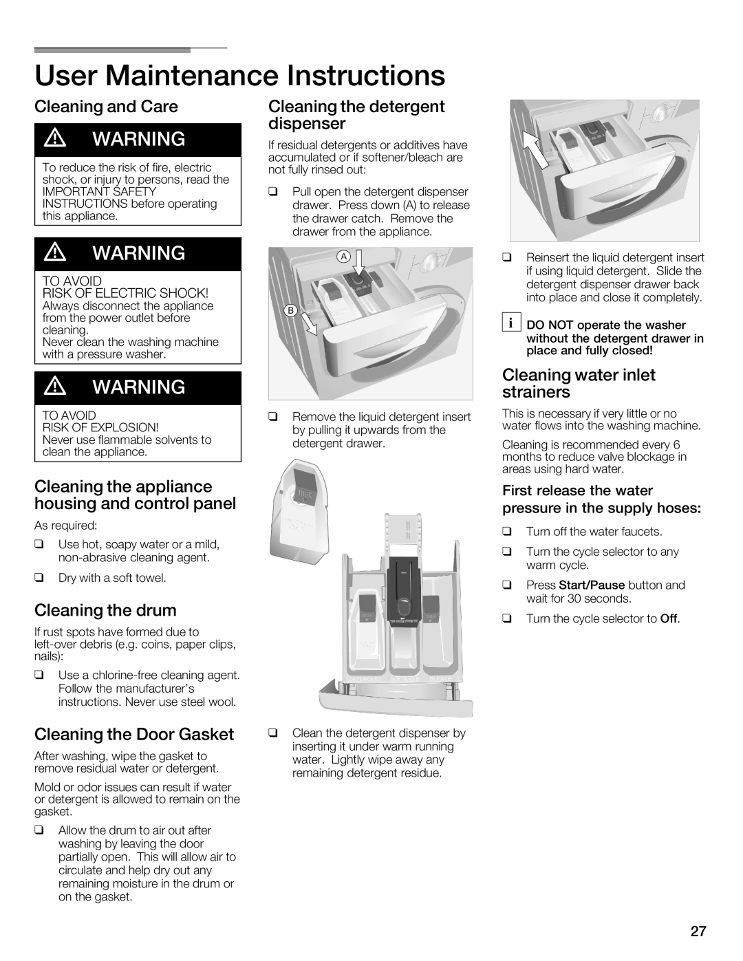 Univex 800 series, WFVC8440UC/19 manual 