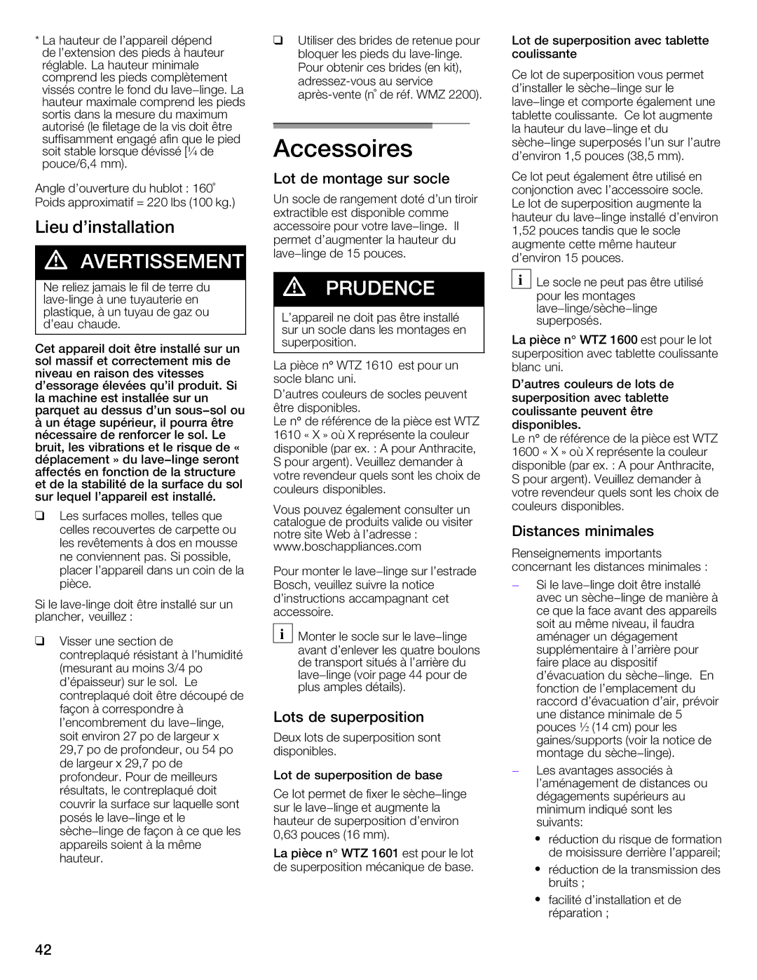 Univex 800 series, WFVC8440UC/19 manual 