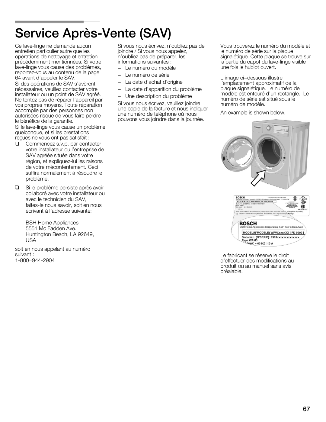 Univex WFVC8440UC/19, 800 series manual 