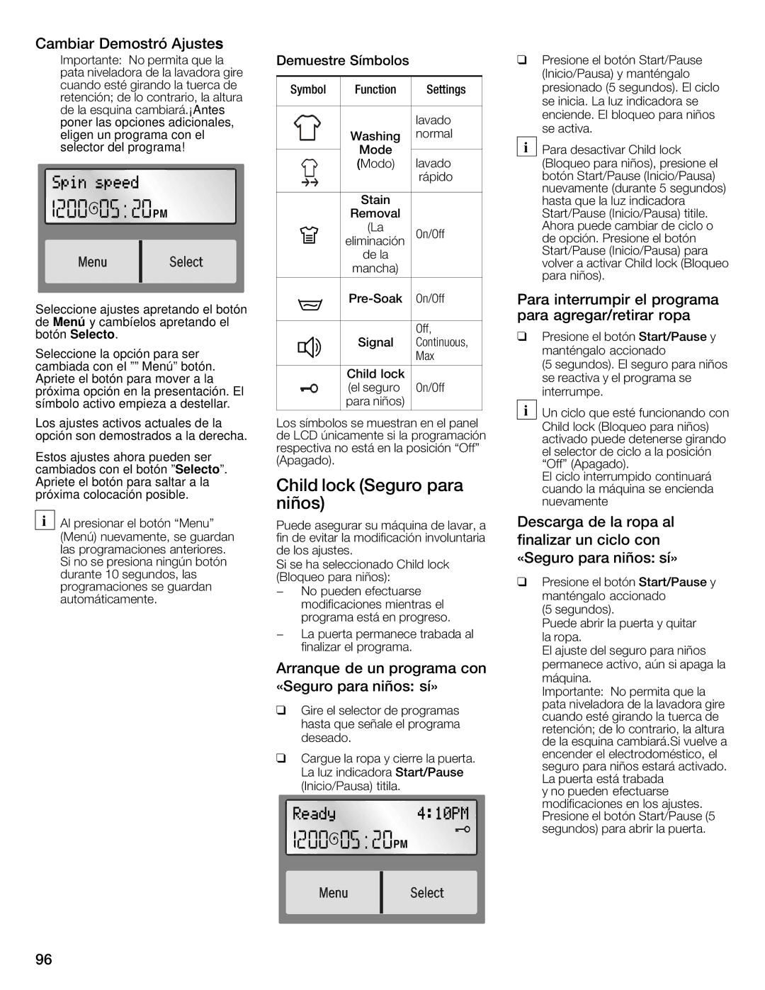 Univex 800 series, WFVC8440UC/19 manual 