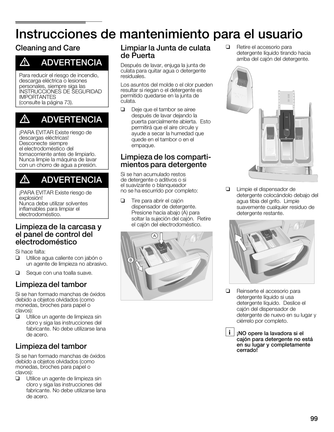 Univex 800 series, WFVC8440UC/19 manual 