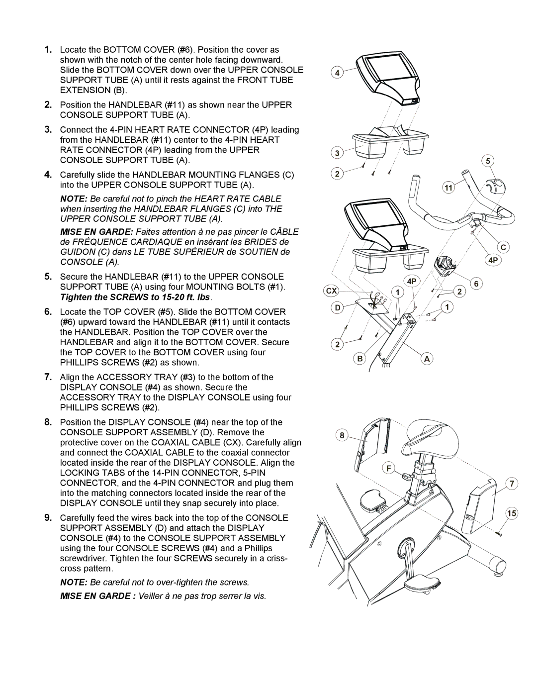 Univex 95Ce manual Mise EN Garde Veiller à ne pas trop serrer la vis 