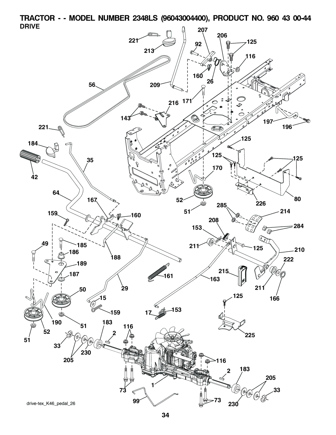 Univex 96043004400, 2348LS owner manual Drive 