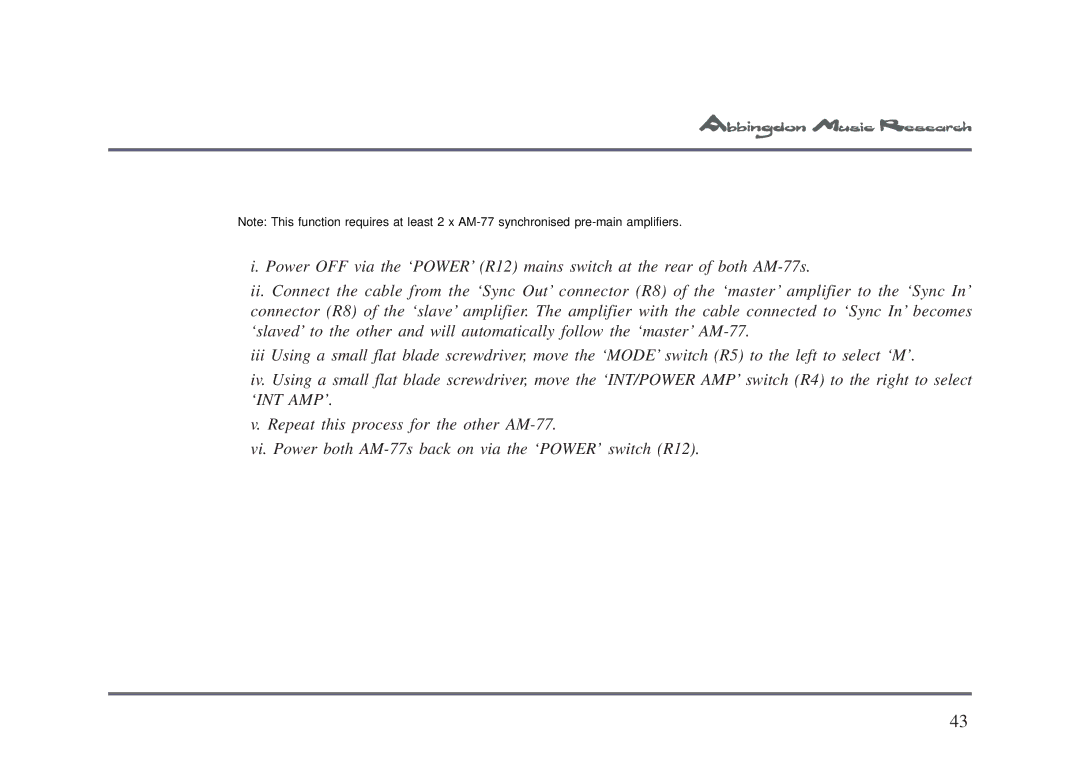 Univex AM-77 owner manual 