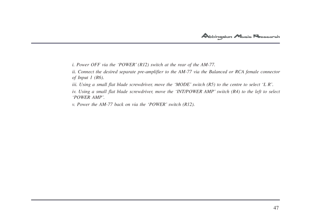 Univex AM-77 owner manual 