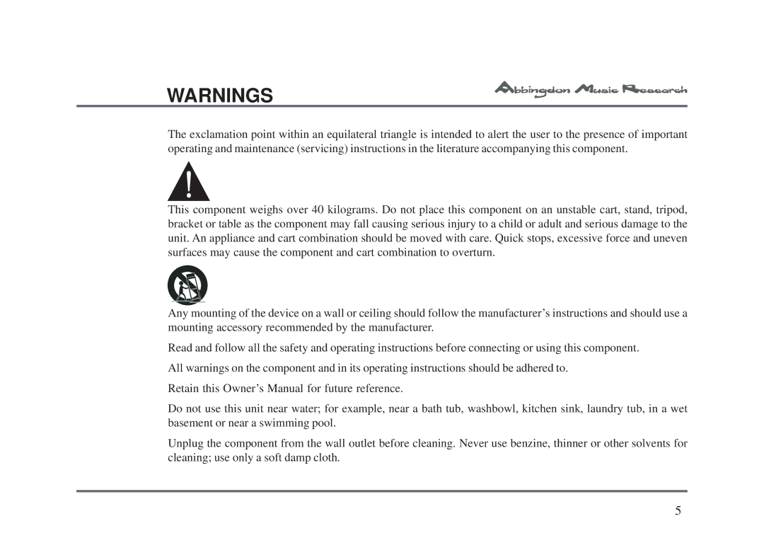 Univex AM-77 owner manual 