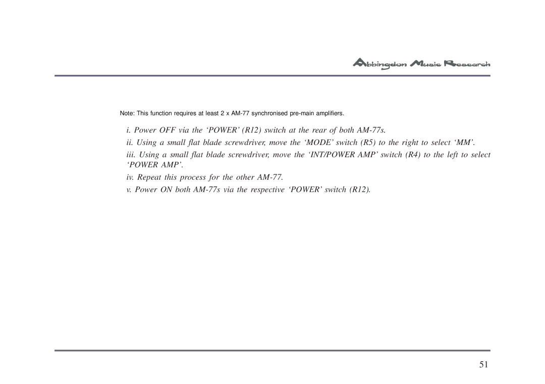 Univex AM-77 owner manual 