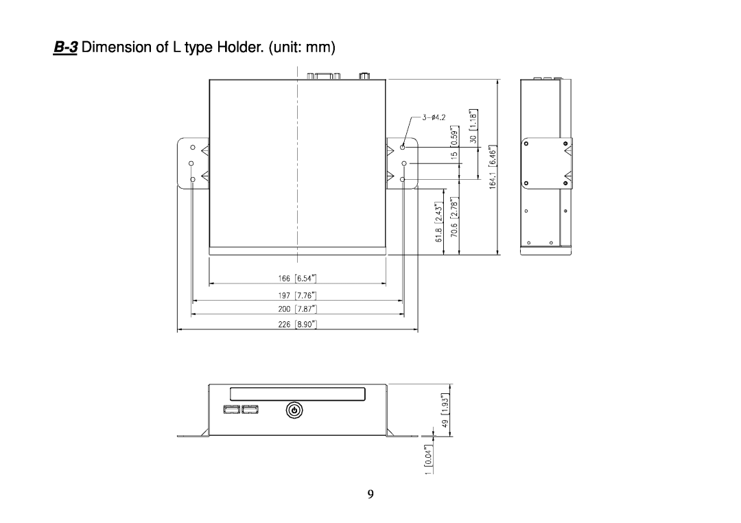 Univex 91ADE01F240, DE2700 manual B-3 Dimension of L type Holder. unit mm 