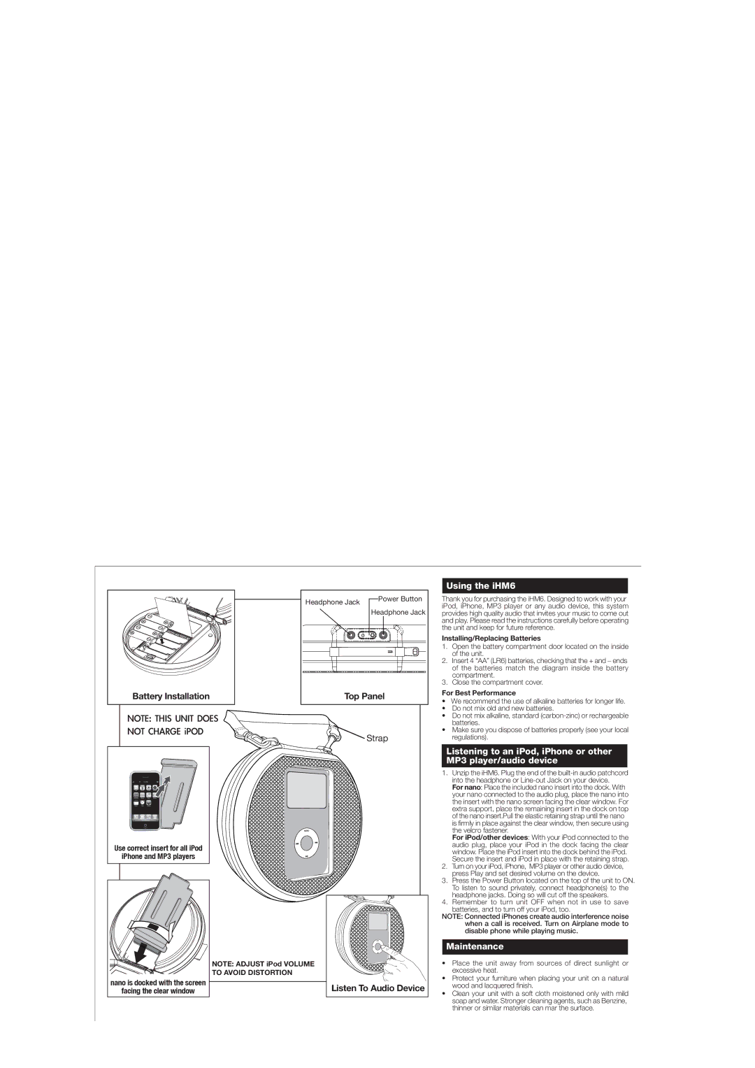 Univex iHM6 IB warranty Using the iHM6, Maintenance, Installing/Replacing Batteries, For Best Performance 