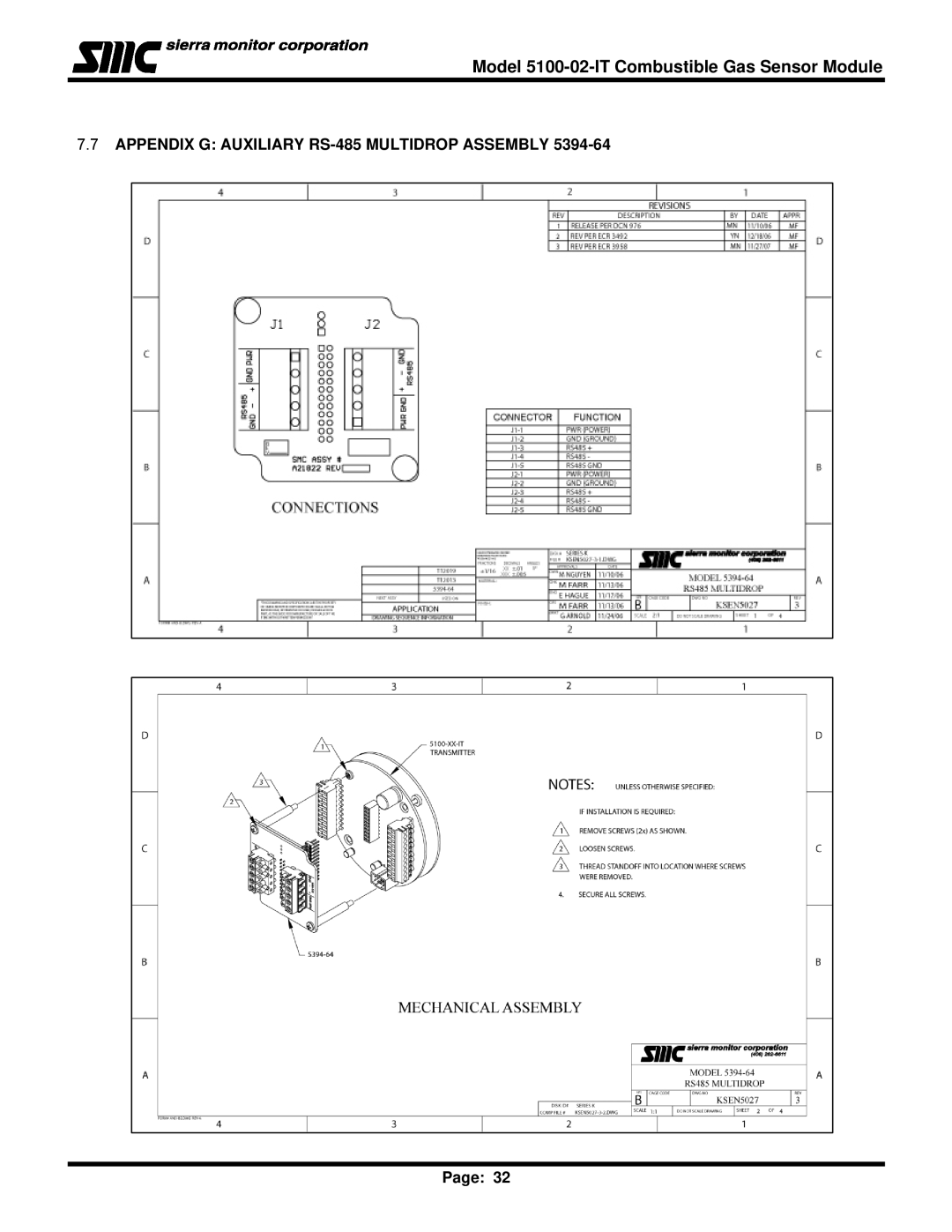 Univex IT Series, 5100-02-IT instruction manual Appendix G Auxiliary RS-485 Multidrop Assembly 