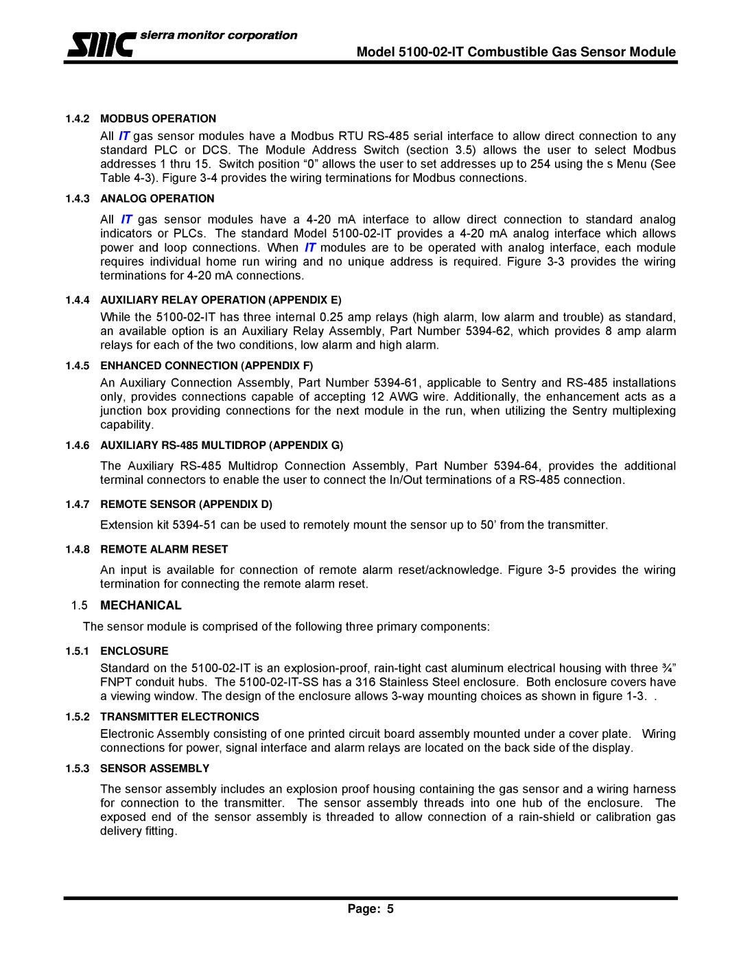 Univex 5100-02-IT, IT Series instruction manual Mechanical 