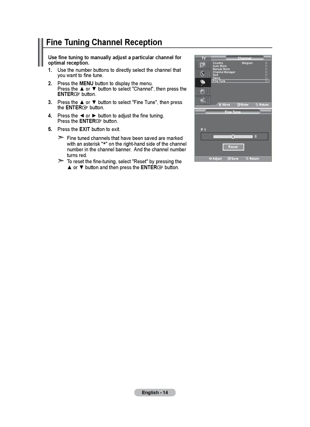 Univex LCD TV user manual Fine Tuning Channel Reception 