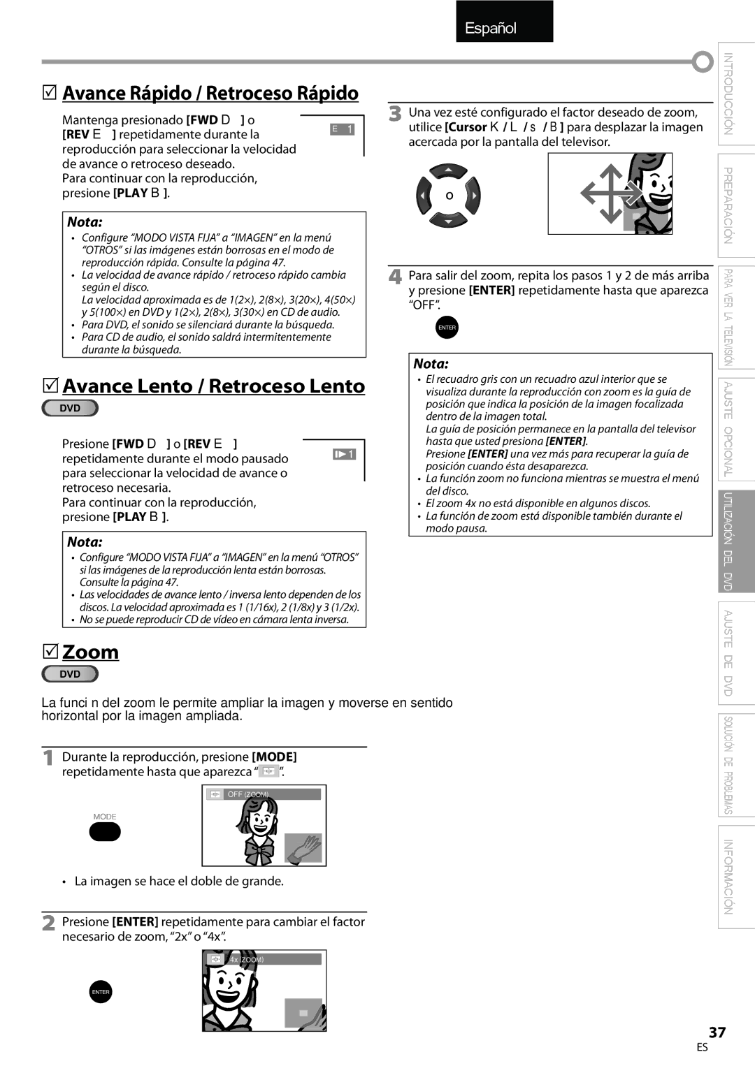 Univex A9DN1UH, LD190SS1 owner manual  Avance Lento / Retroceso Lento,  Avance Rápido / Retroceso Rápido 