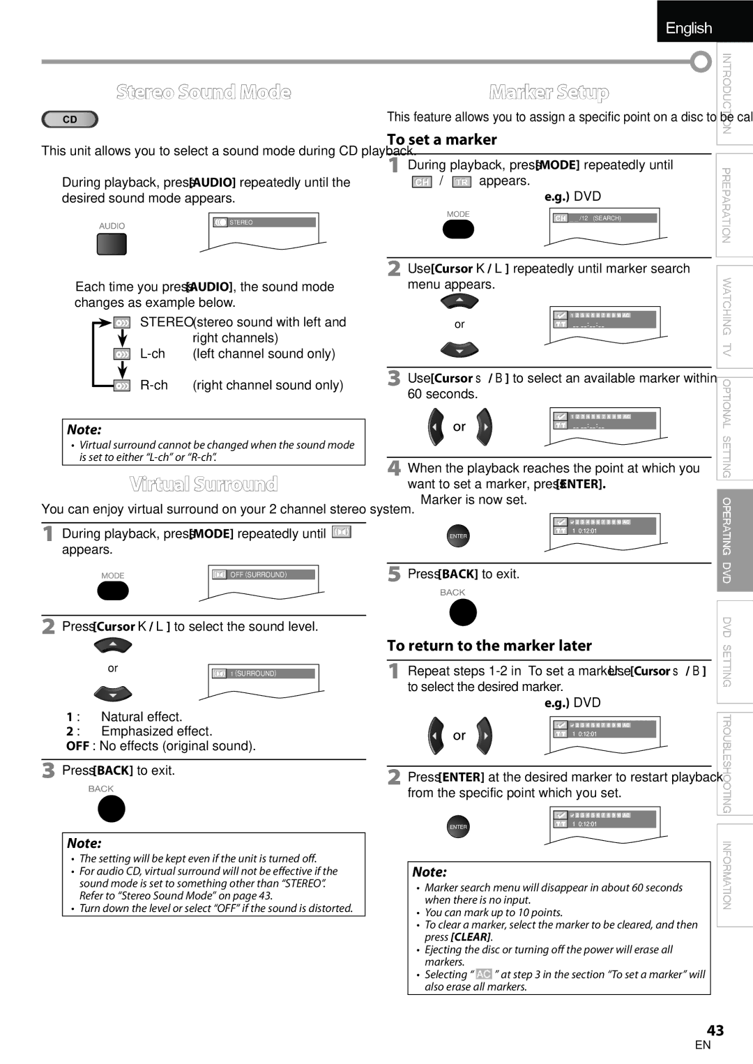 Univex A9DN1UH, LD190SS1 owner manual Stereo Sound Mode, Virtual Surround 