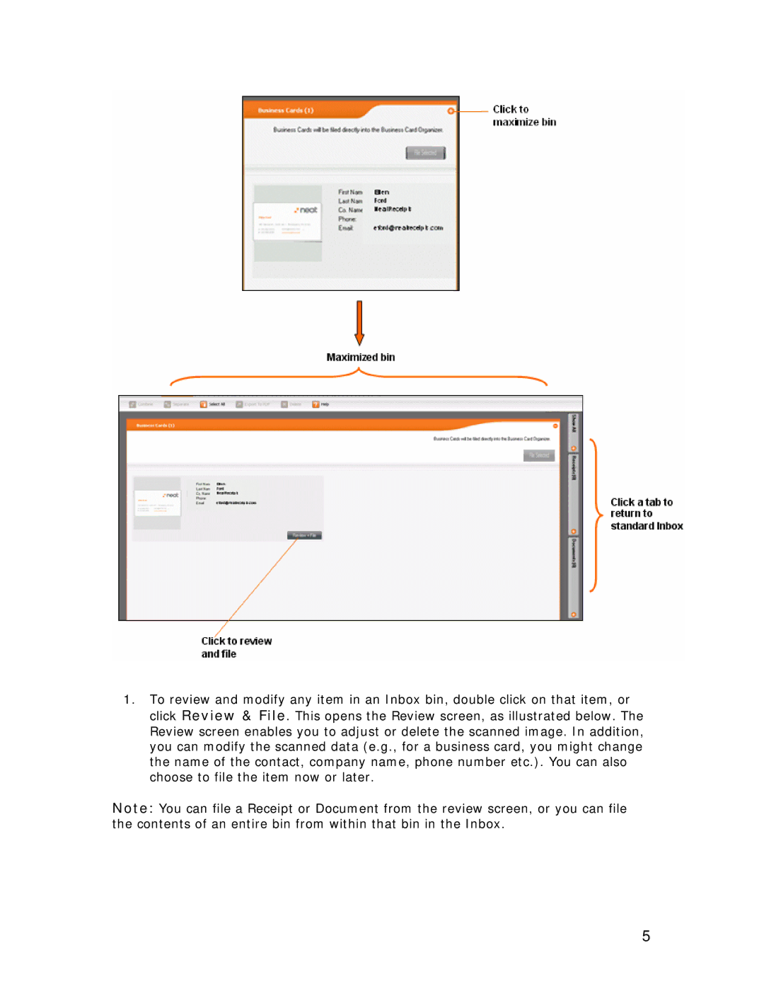 Univex NeatDesk, NeatScan, NeatReceipts manual 