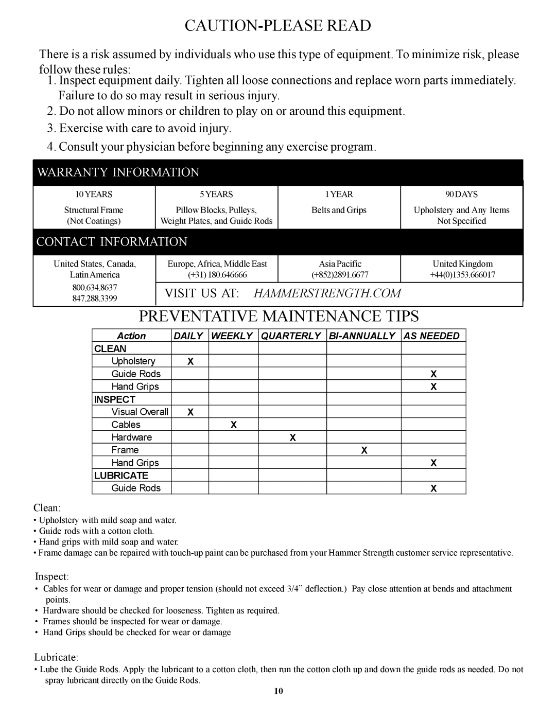 Univex OHDADJ manual Preventative Maintenance Tips 