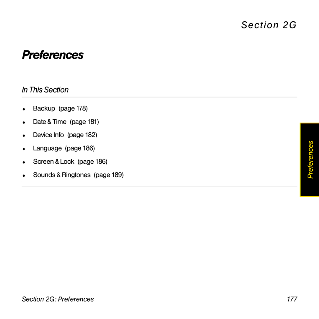 Univex p100eww manual Preferences 177 