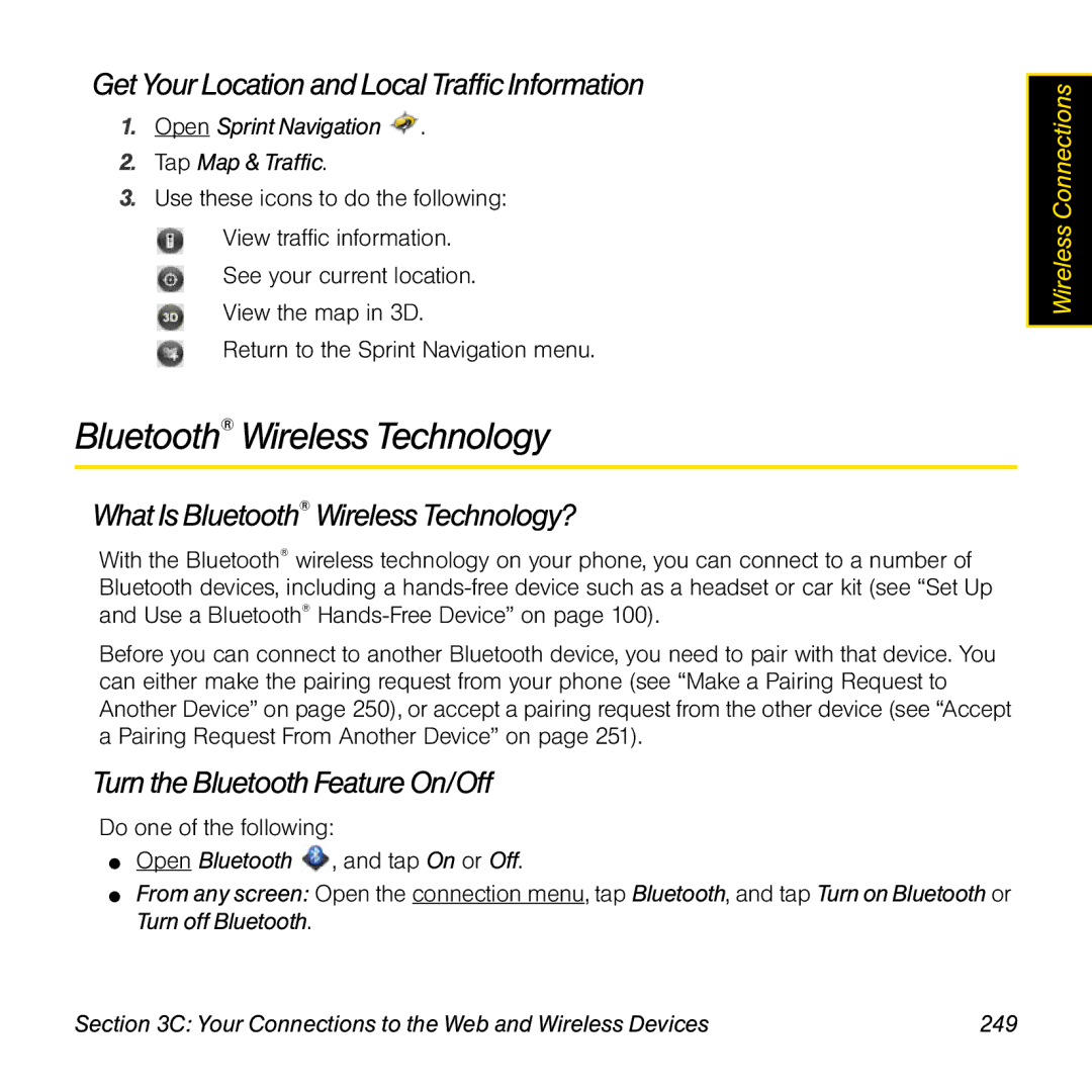 Univex p100eww manual Bluetooth Wireless Technology, Get Your Locationand Local TrafficInformation 