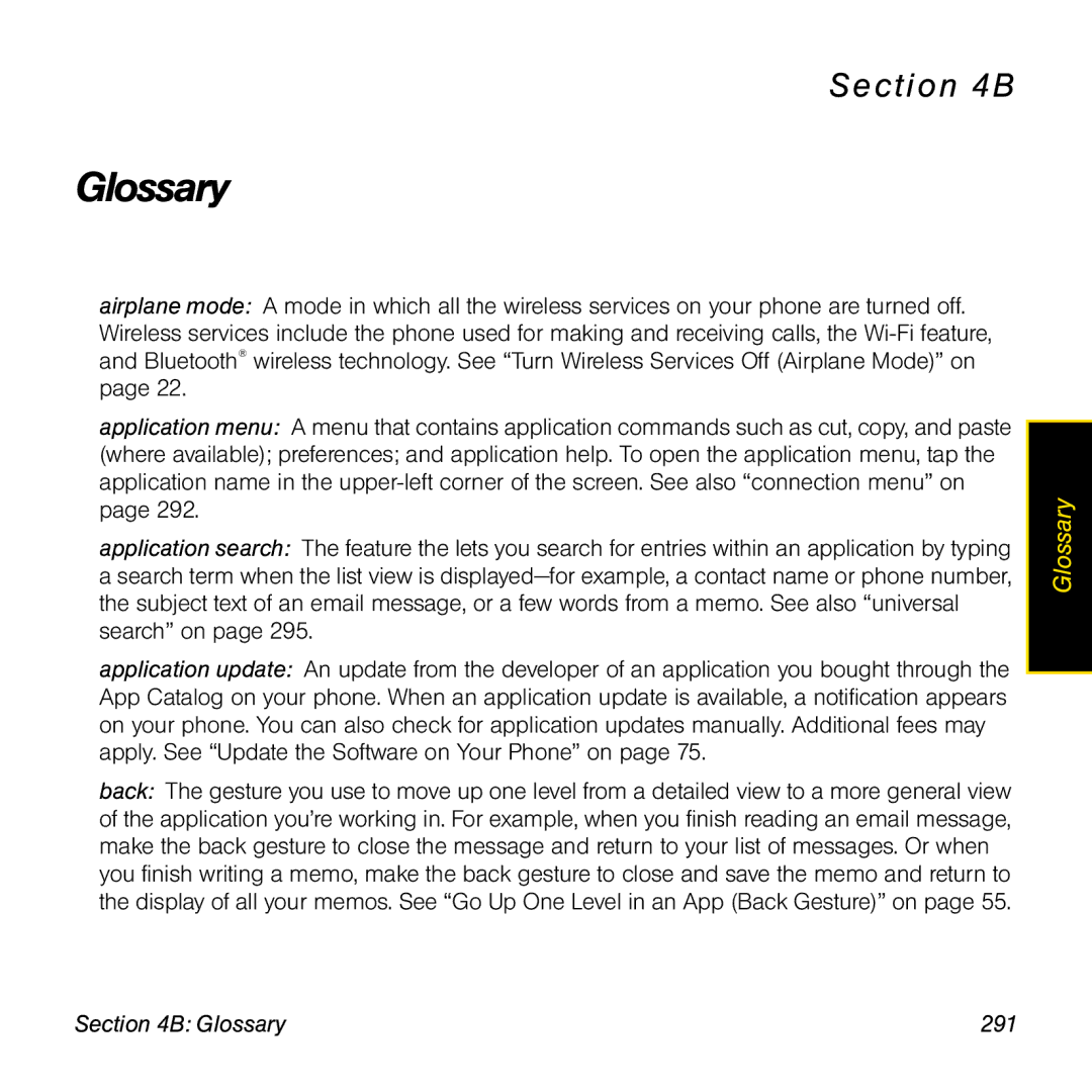 Univex p100eww manual Glossary 291 