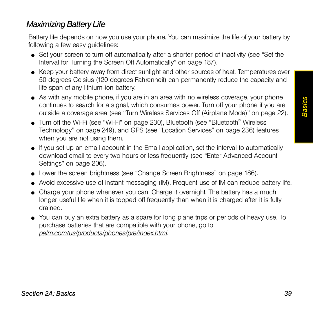 Univex p100eww manual Maximizing Battery Life 