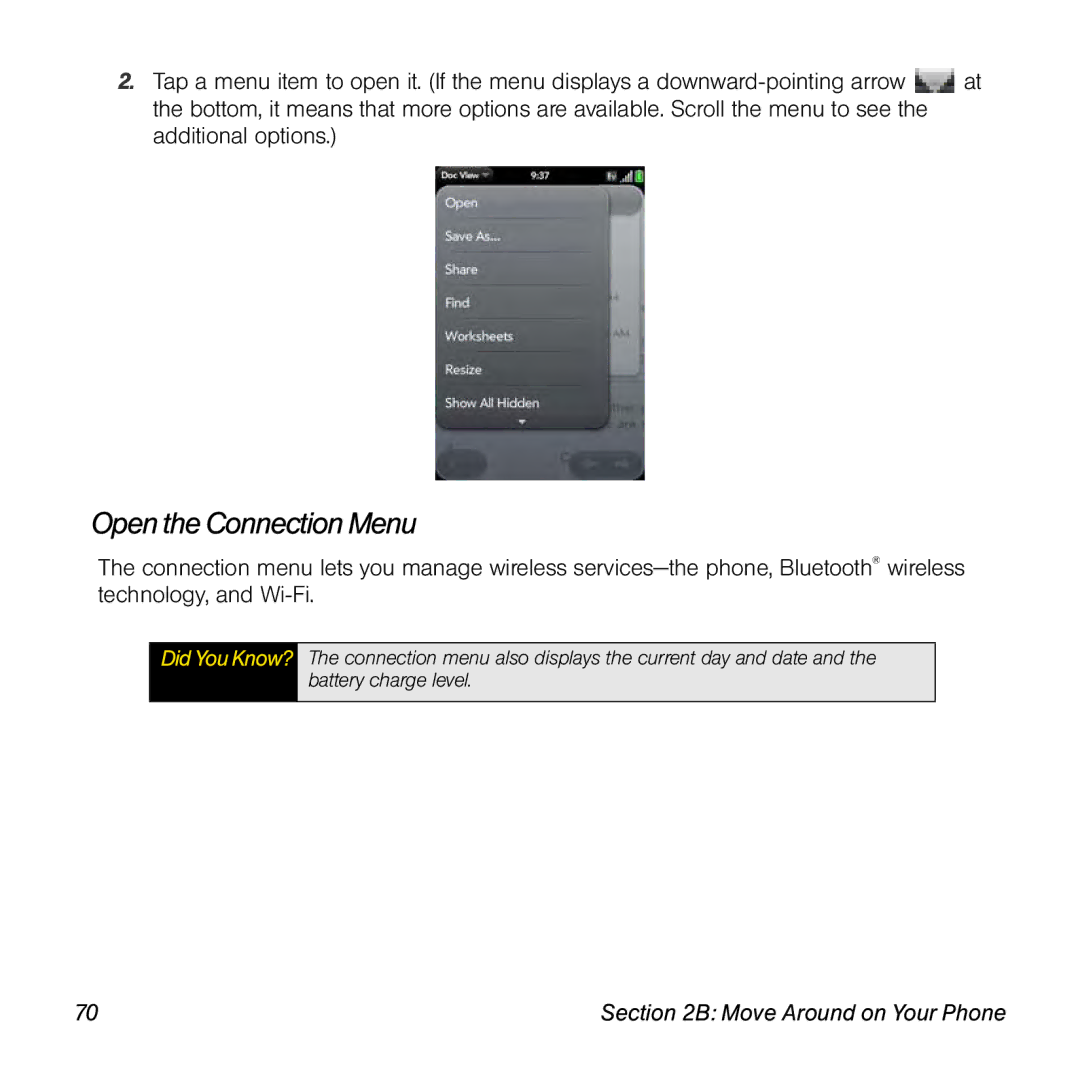 Univex p100eww manual Open theConnection Menu 