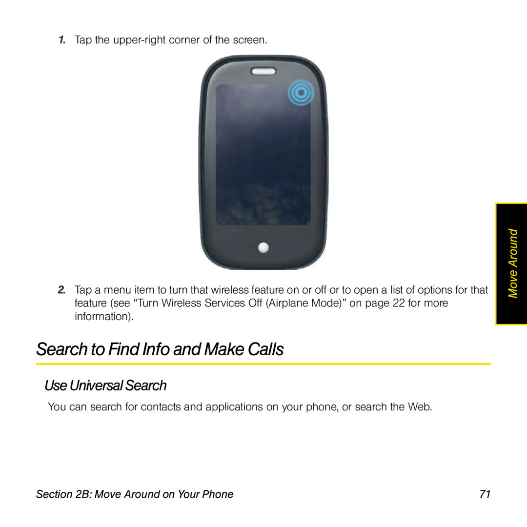 Univex p100eww manual Search to Find Info and Make Calls, Use Universal Search 