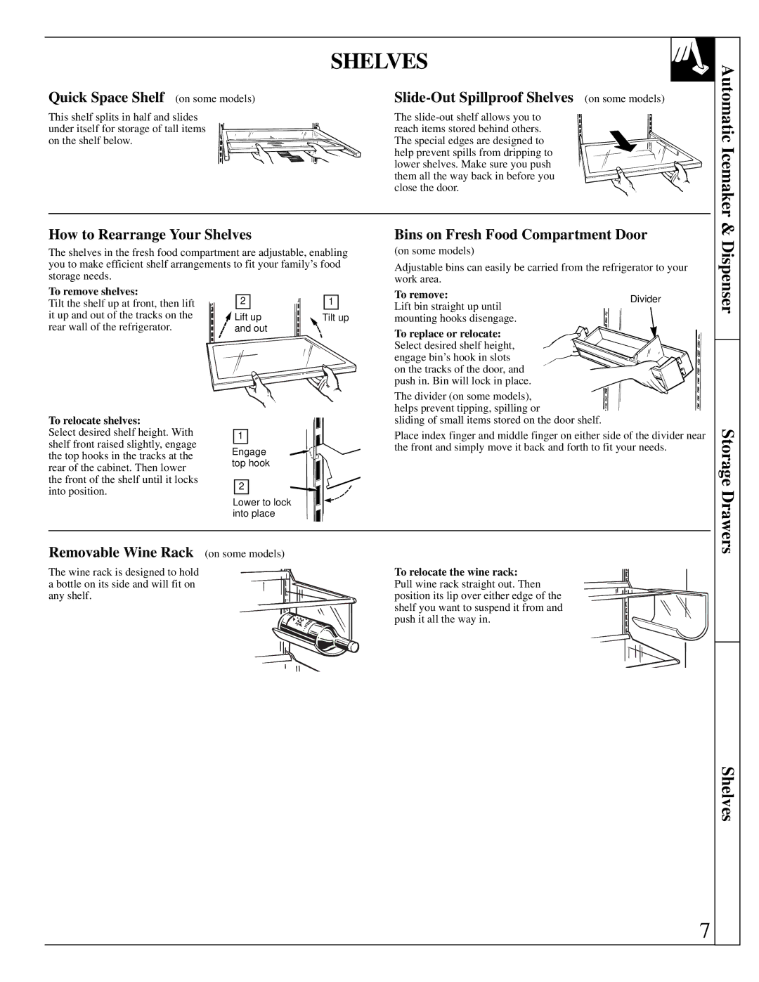 Univex Refrigerator - Freezer manual Shelves, Dispenser 