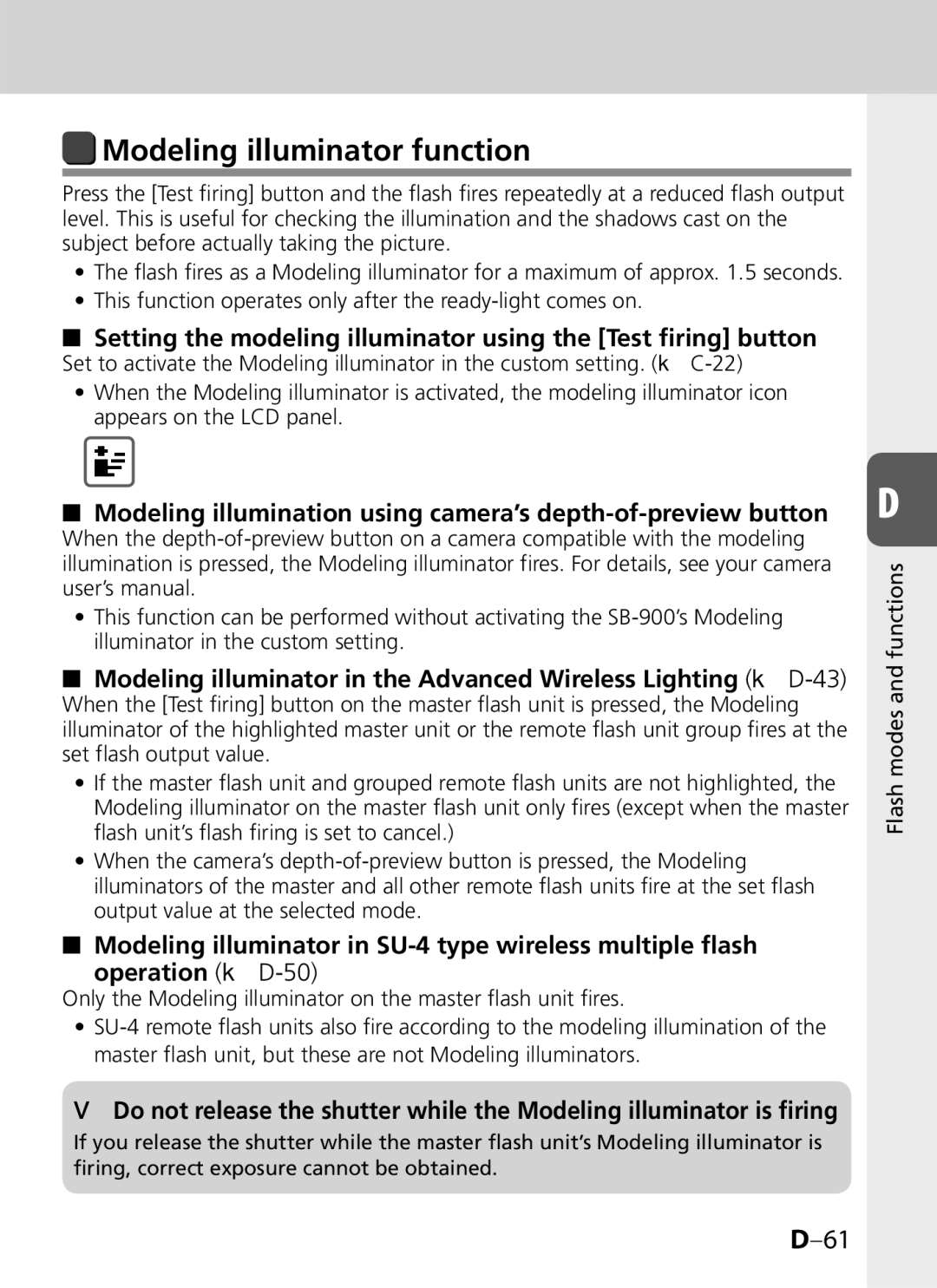 Univex SB-900 user manual Modeling illuminator function, This function operates only after the ready-light comes on 