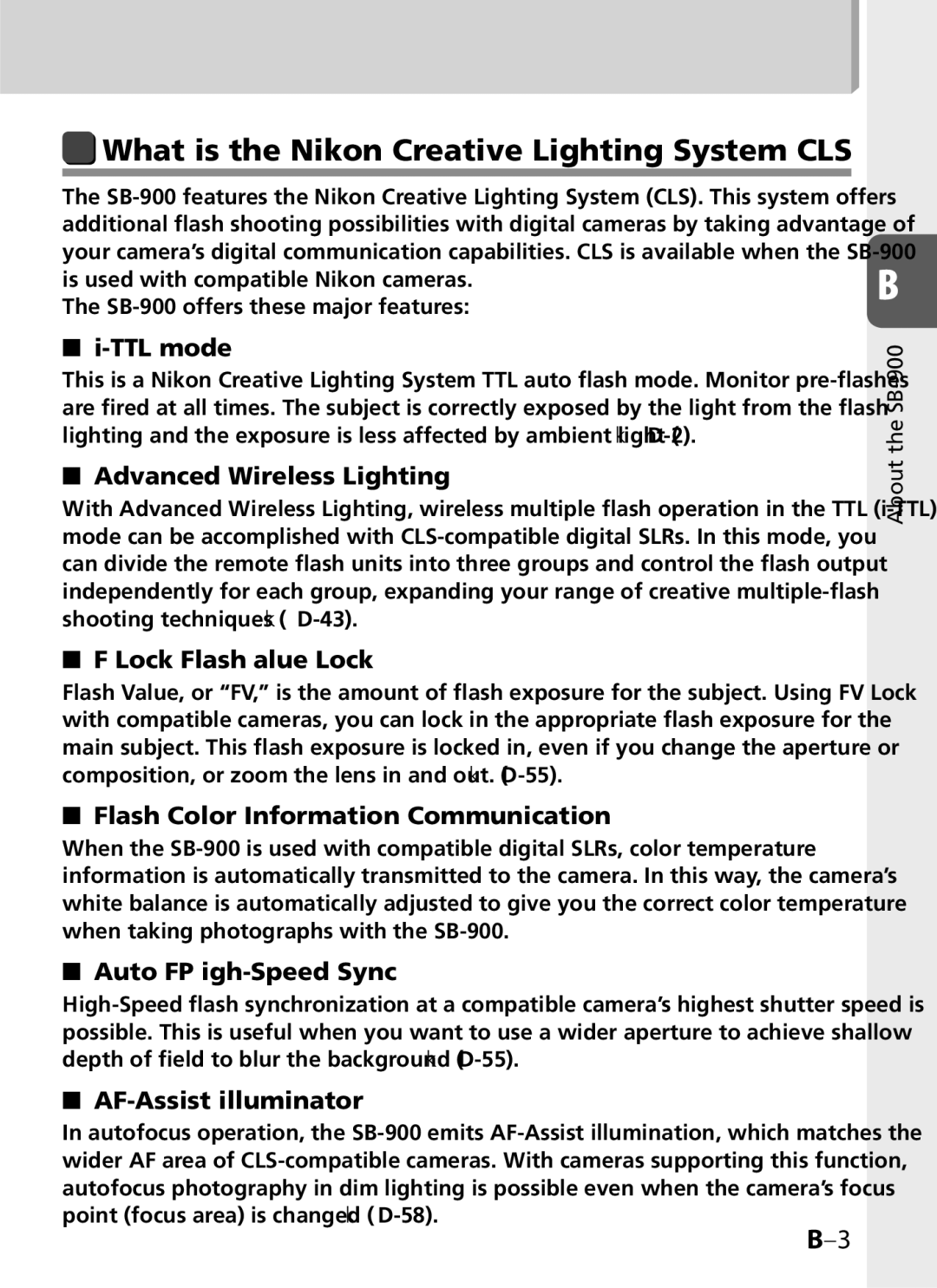 Univex SB-900 user manual What is the Nikon Creative Lighting System CLS? 