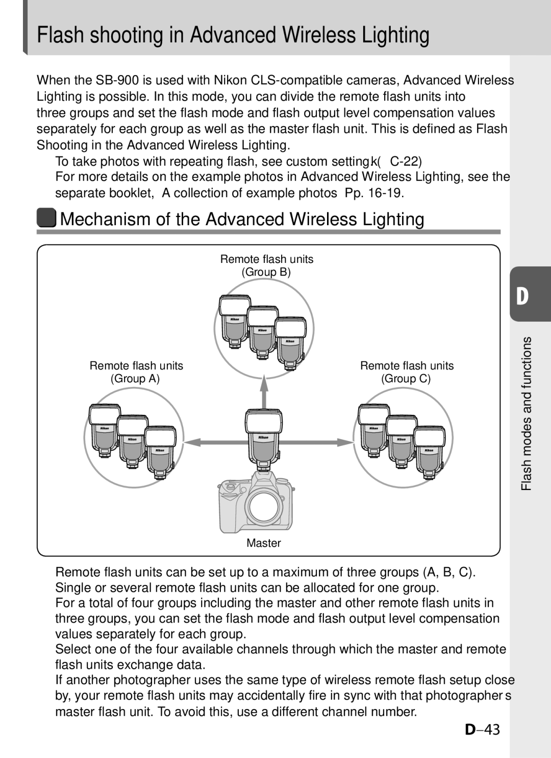 Univex SB-900 user manual Flash shooting in Advanced Wireless Lighting, Mechanism of the Advanced Wireless Lighting 