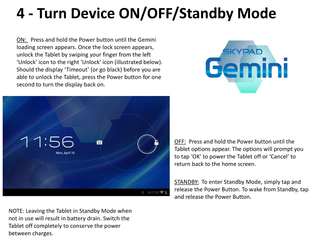 Univex SP722 manual Turn Device ON/OFF/Standby Mode 