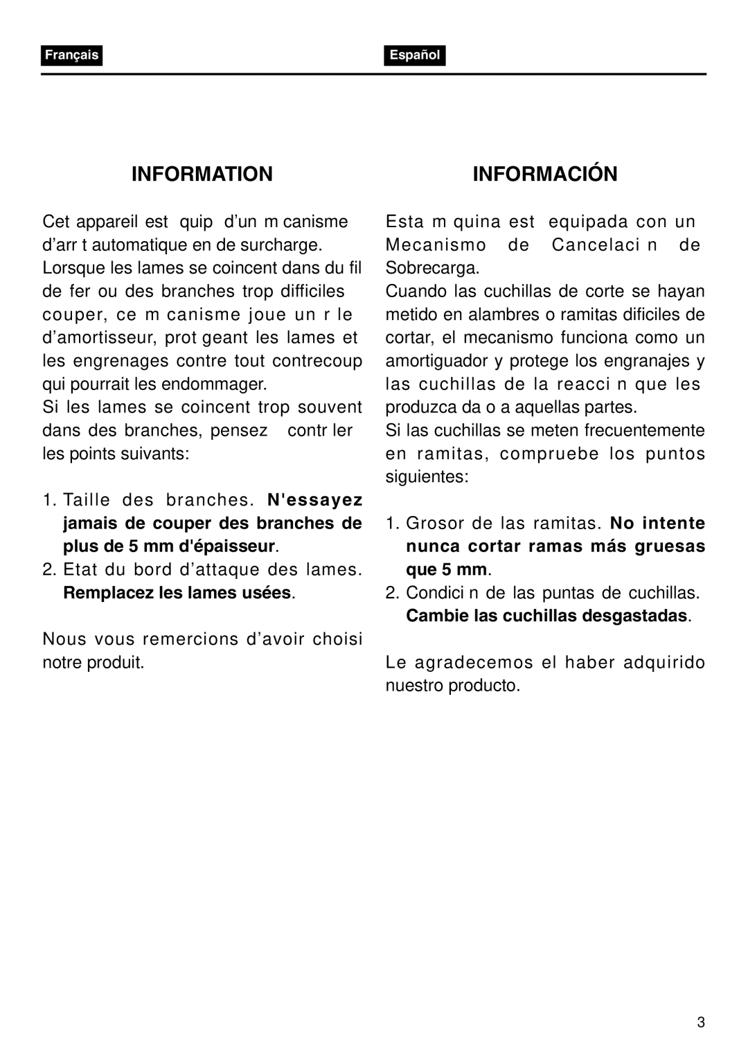 Univex SRTZ2401-CA manual Informationinformación 