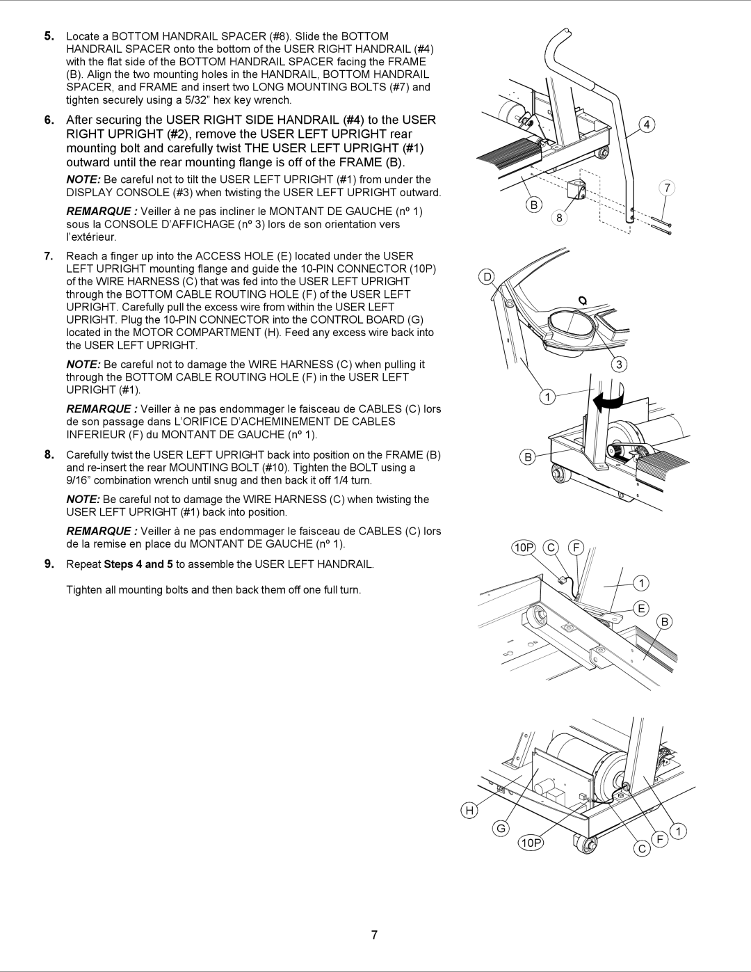 Univex T35 manual After securing the User Right Side Handrail #4 to the User 