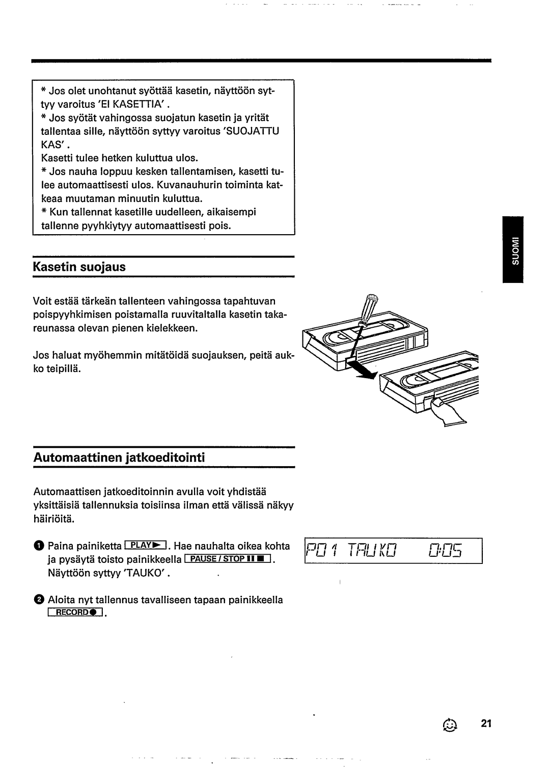 Univex Video Cassette Recorder manual 