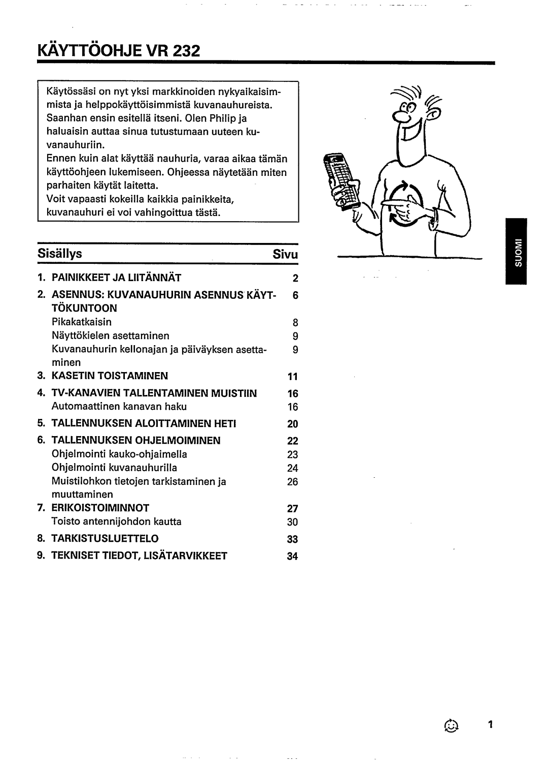 Univex Video Cassette Recorder manual 