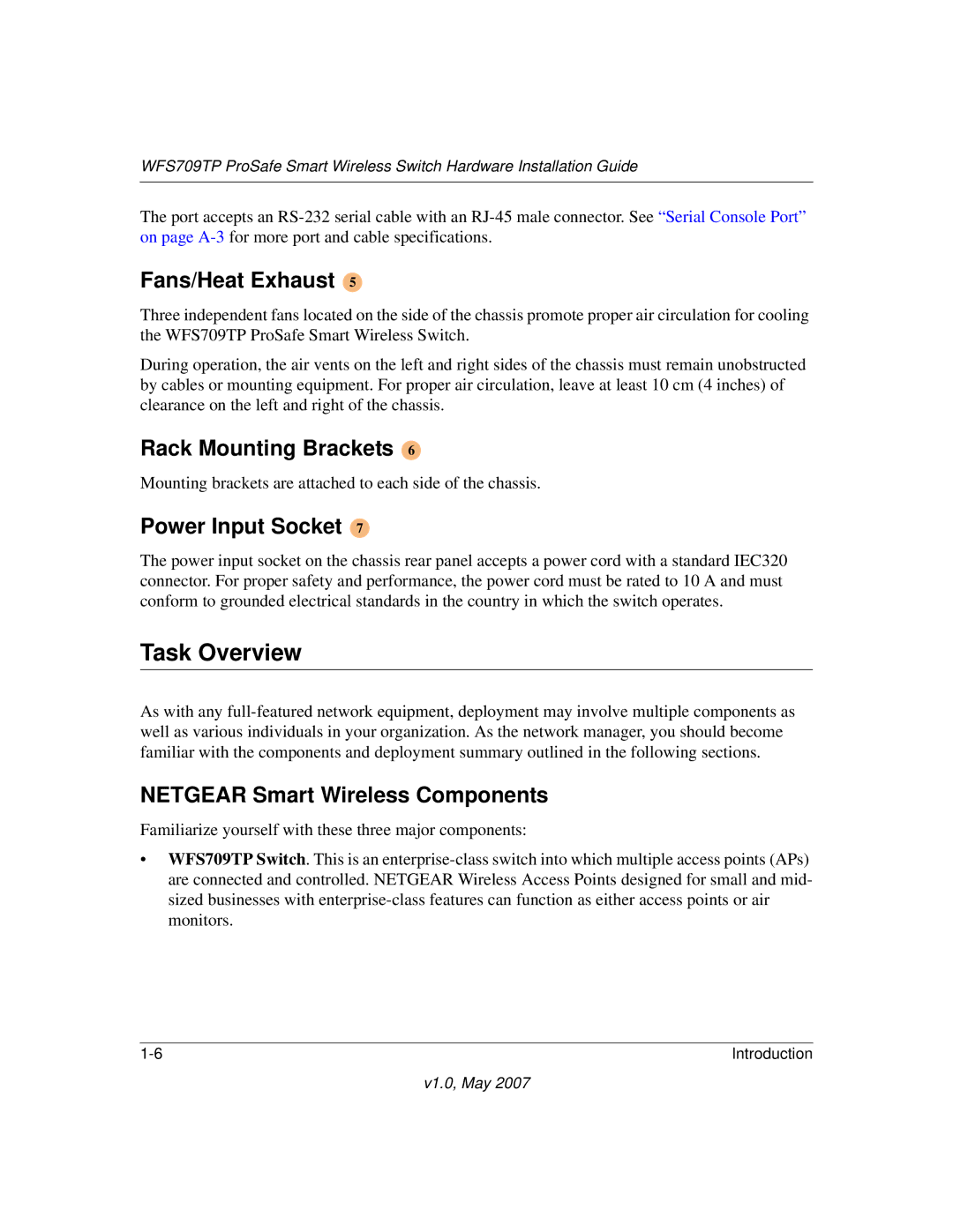 Univex WFS709TP manual Task Overview, Fans/Heat Exhaust, Rack Mounting Brackets, Power Input Socket 