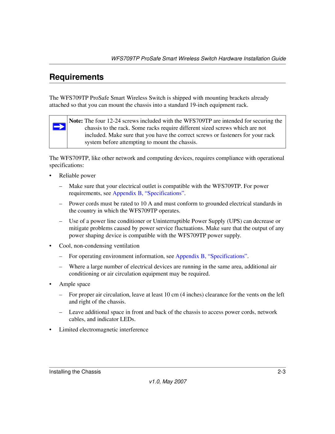 Univex WFS709TP manual Requirements 