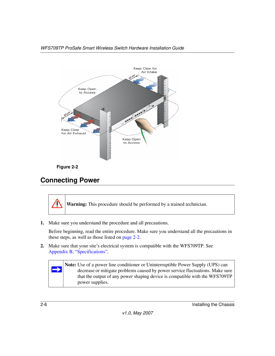 Univex WFS709TP manual Connecting Power 