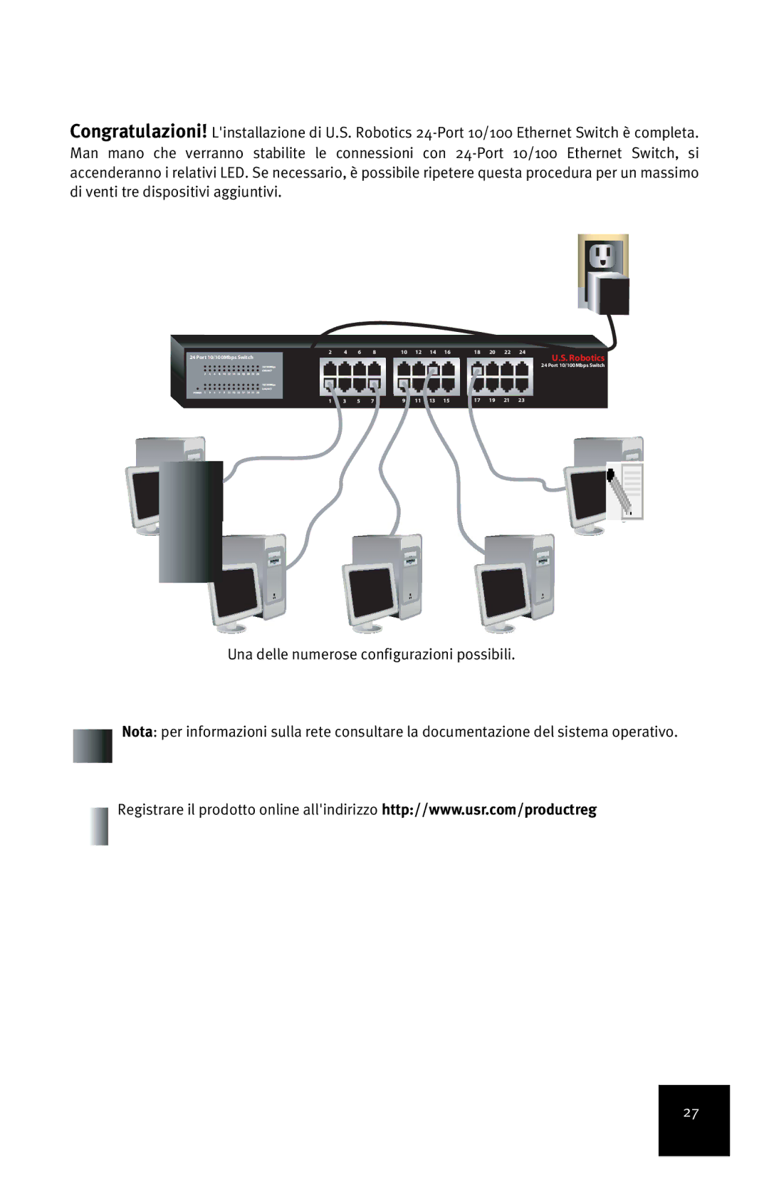 USRobotics 24-Port 10/100 manual Robotics 