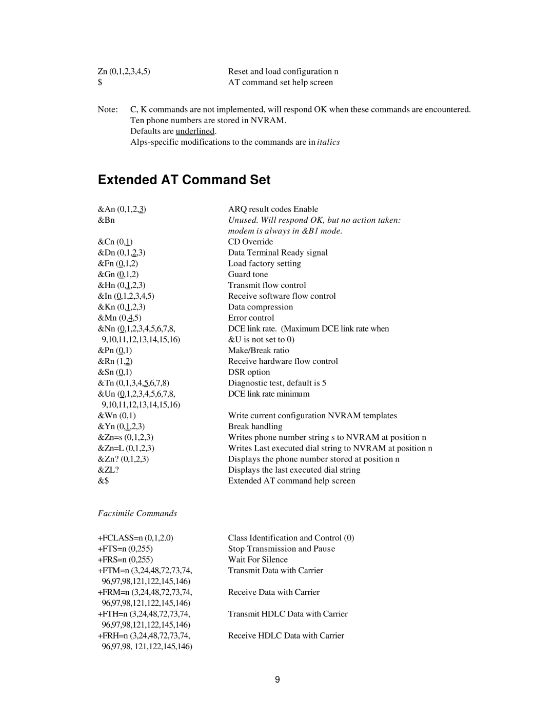 USRobotics 3Com manual Extended AT Command Set, Modem is always in &B1 mode 