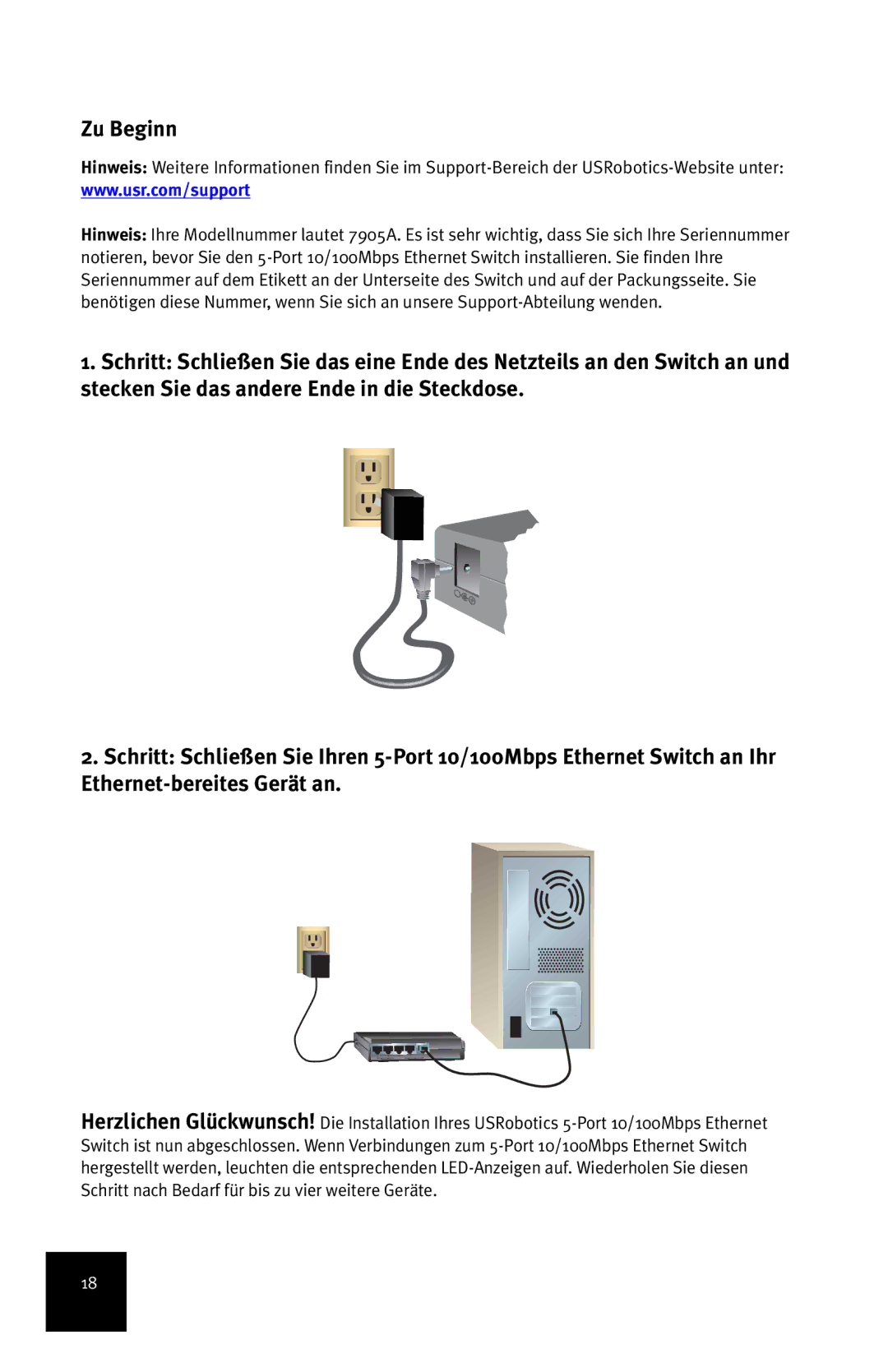 USRobotics 7905A manual Zu Beginn 