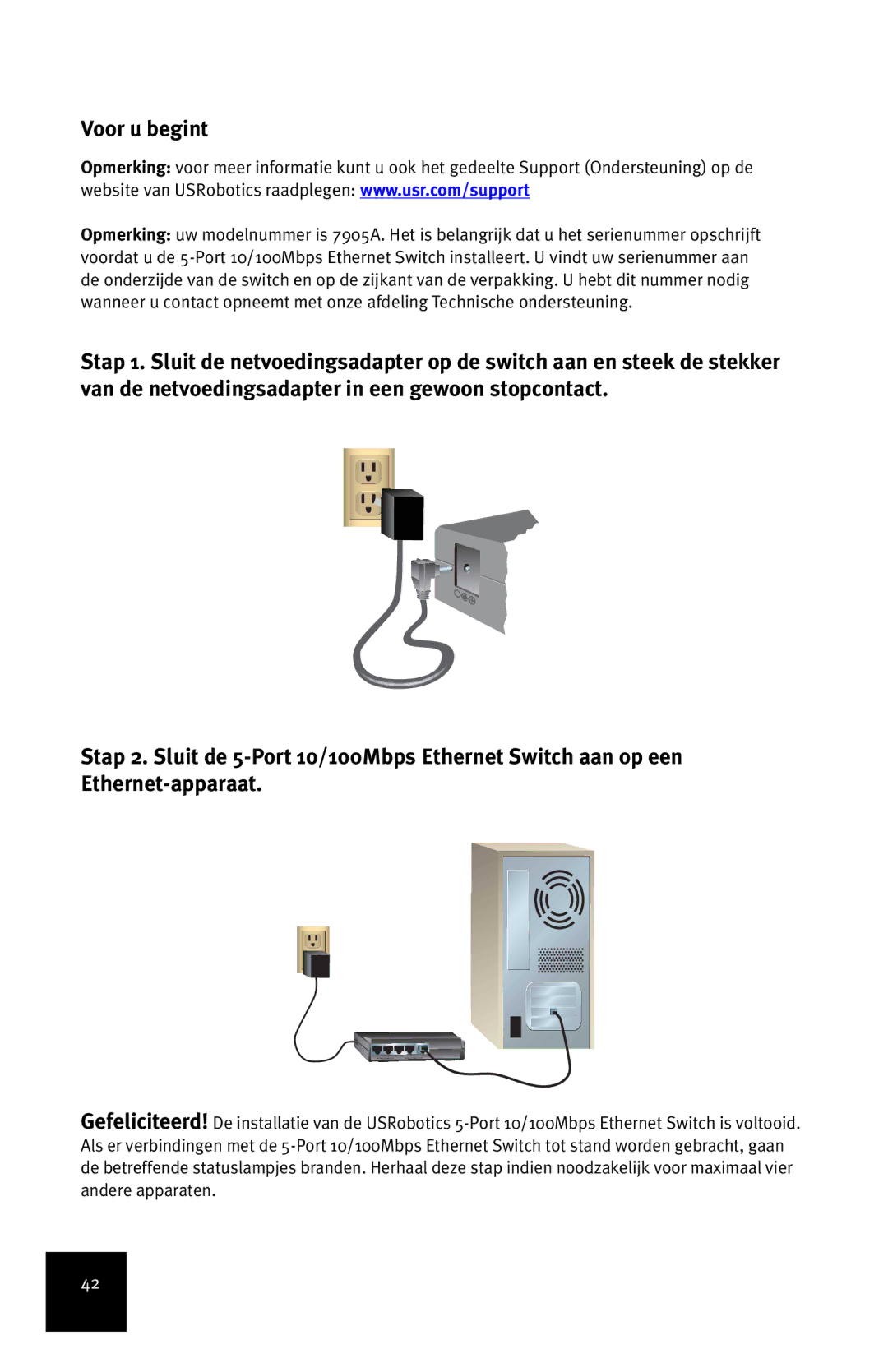 USRobotics 7905A manual Voor u begint 