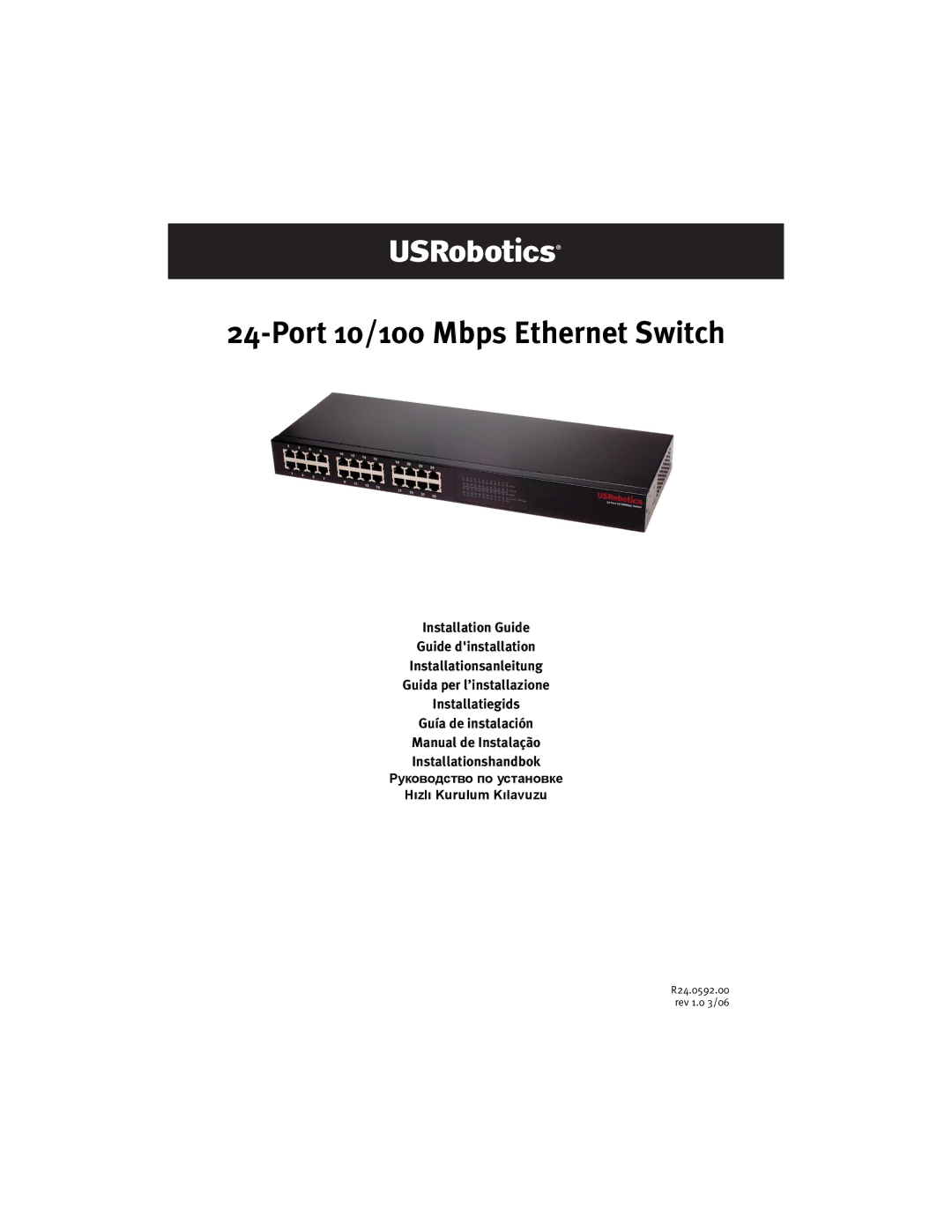 USRobotics 7924C manual Port 10/100 Mbps Ethernet Switch 