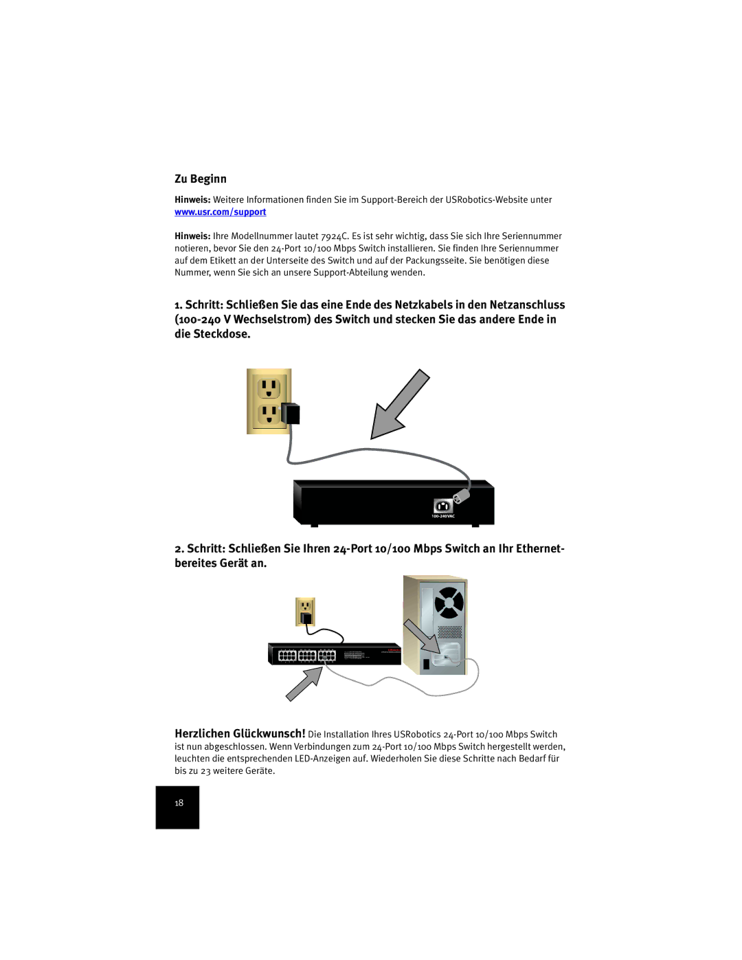 USRobotics 7924C manual Zu Beginn 